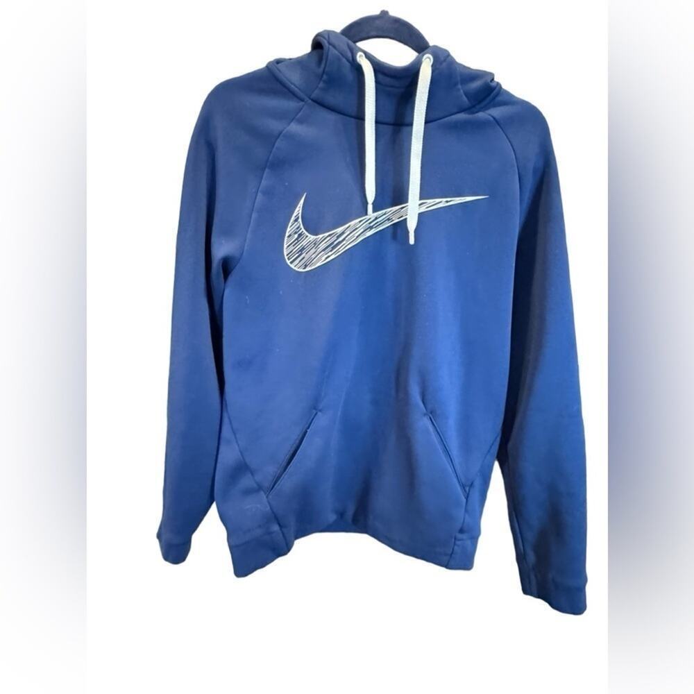 Nike Dri-FIT Blue Hooded Sweatshirt Menβs Size Small Pullover Hoodie Athletic